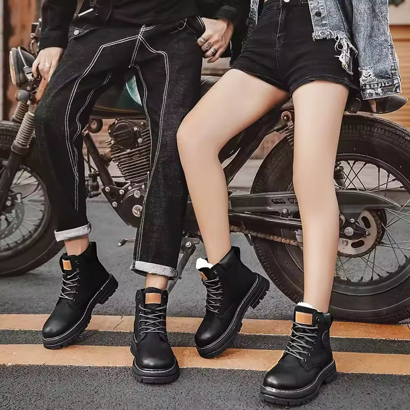 Men’s High Top Leather Boots – Non-Slip Ankle Boots