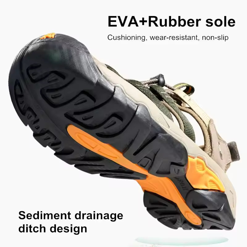 Men’s Outdoor Hiking Sandals – Closed Toe Lightweight Trekking Sandals