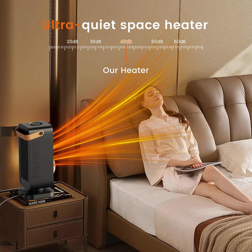 1200W Portable Electric Heater – Fast Heating Space Heater with Handle for Home & Office