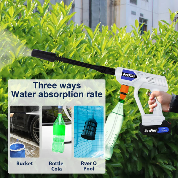 Portable Rechargeable Pressure Washer – 6-in-1 Nozzle Cordless Jet Wash Cleaner