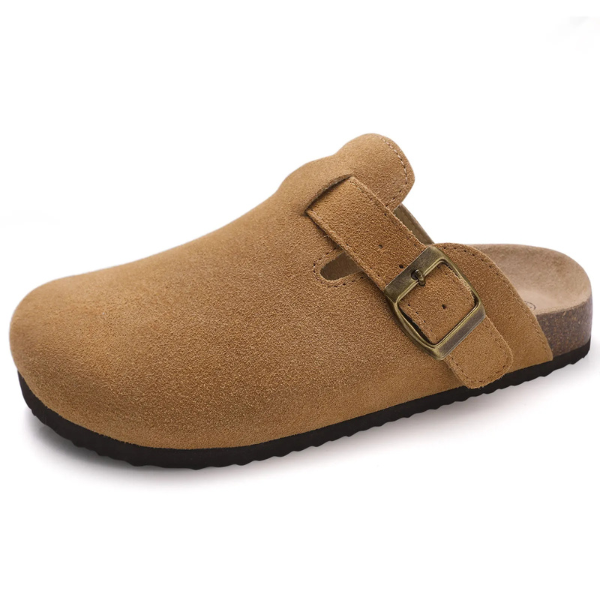 Suede clogs for women with arch support