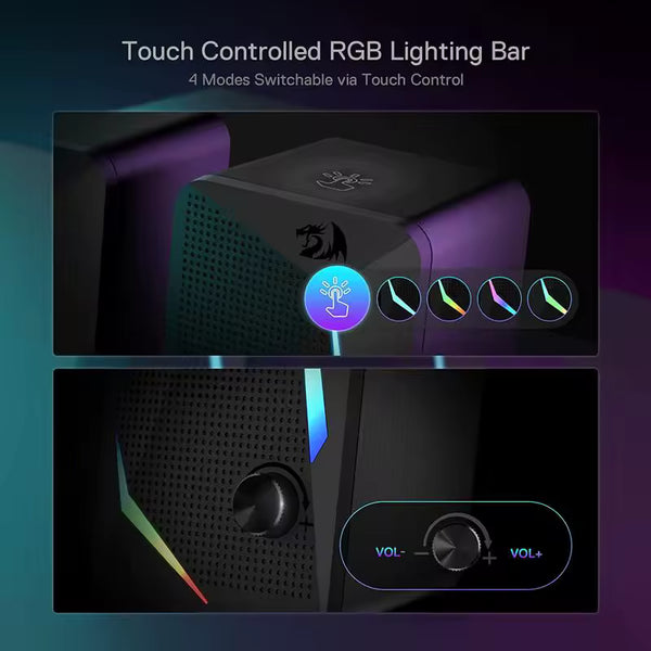 Powerful RGB Gaming PC Speakers – Stereo Desktop Computer Sound System