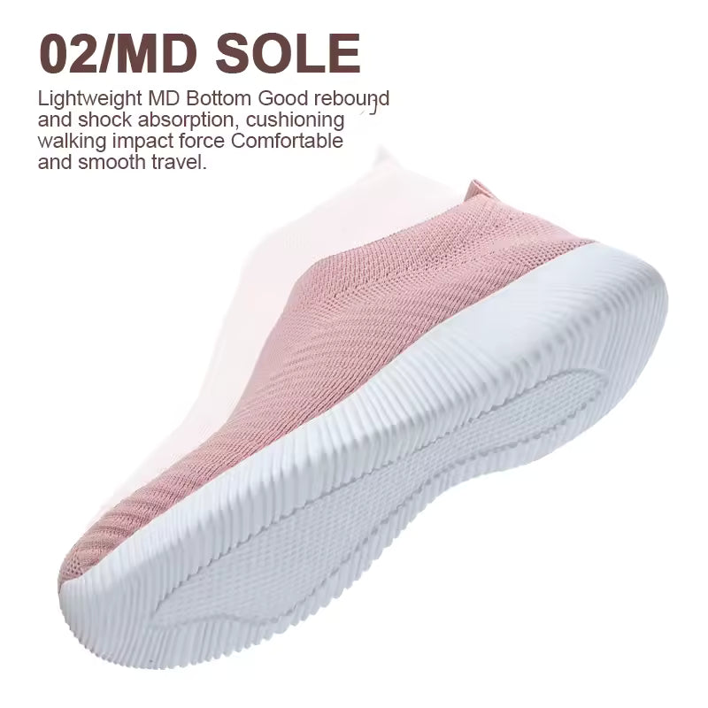 Women’s Orthopaedic Slip-On Walking Shoes – Lightweight Comfort S