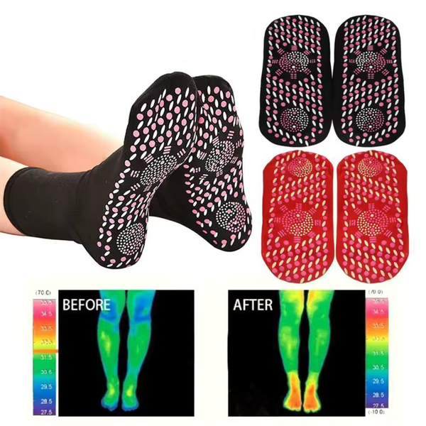 Self-Heating Socks with Magnetic Therapy – Warmth & Comfort (One Size Stretch Fit: UK 5–10)
