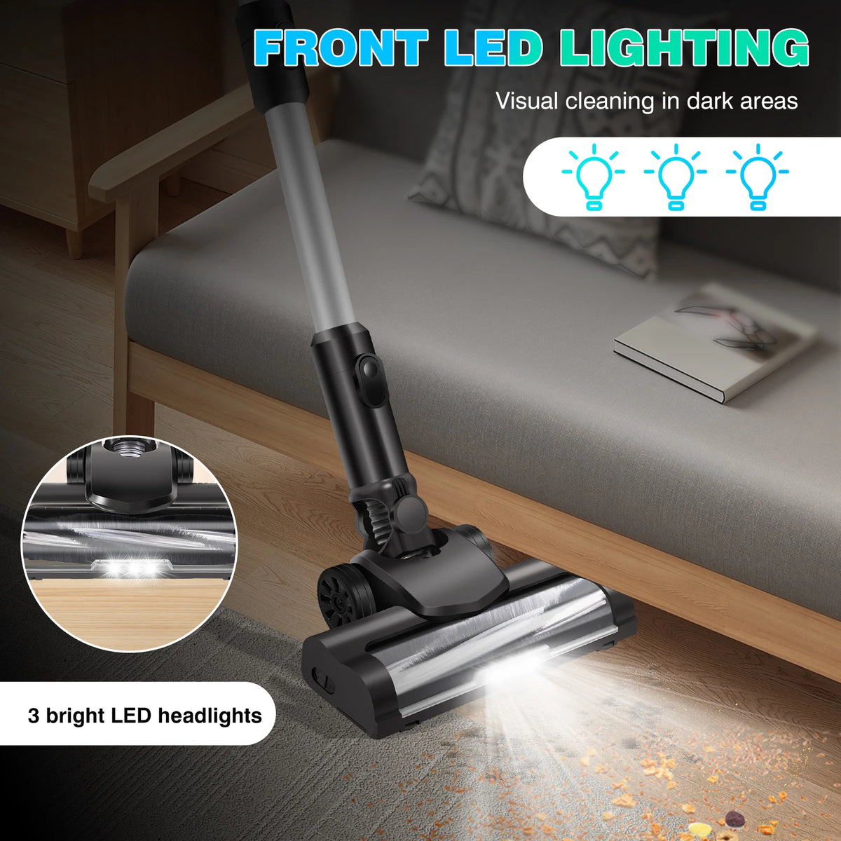 Powerful Cordless 3 In 1 Stick Vacuum Cleaner For Carpets Floors