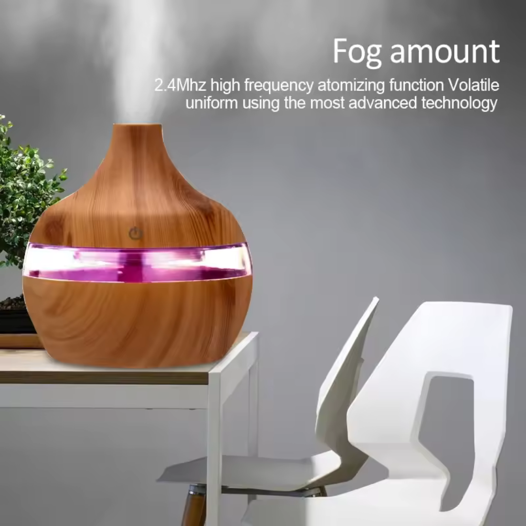 Wood Grain Ultrasonic Aroma Diffuser & Humidifier