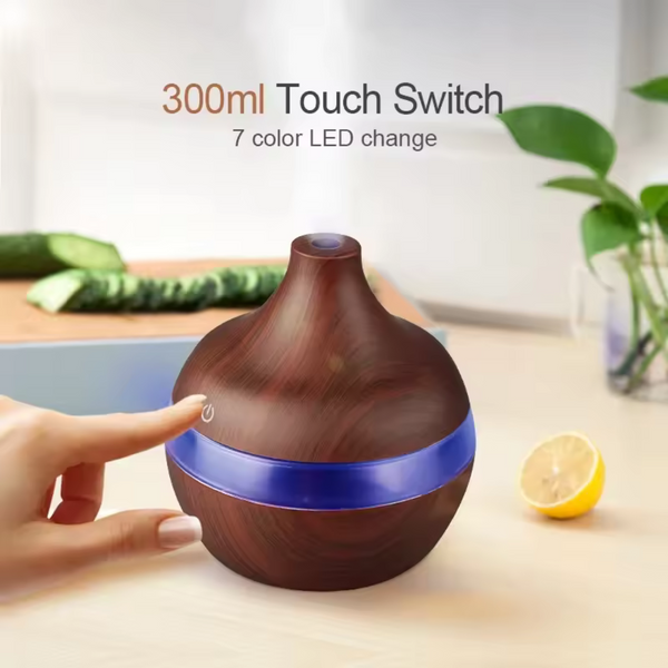 Wood Grain Ultrasonic Aroma Diffuser & Humidifier