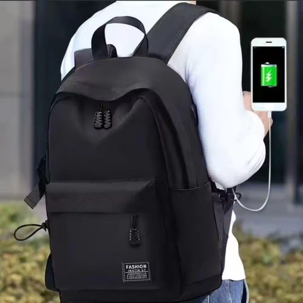Oxford Backpack Unisex with USB Charging Port – School, University & Travel