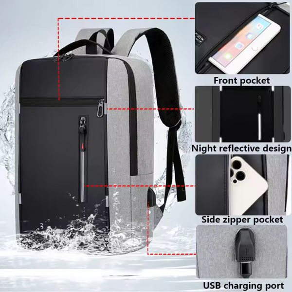 Waterproof Laptop Backpack with USB Charging – Business & School Bag