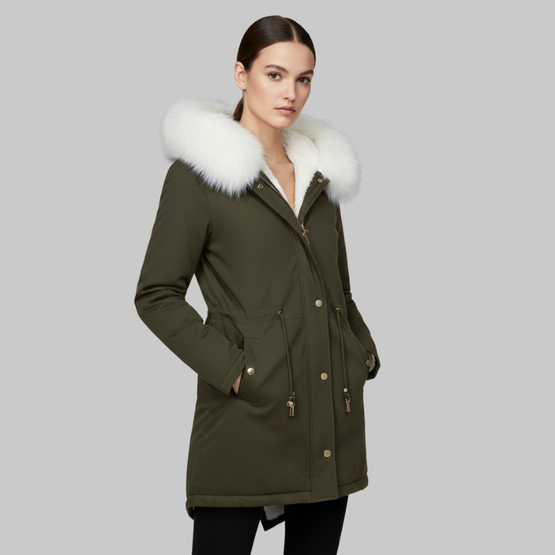 Women's Winter Coat with Hood – Warm Elegant Parka – Noelle