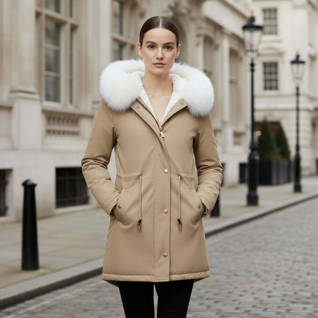 Women's Winter Coat with Hood – Warm Elegant Parka – Noelle