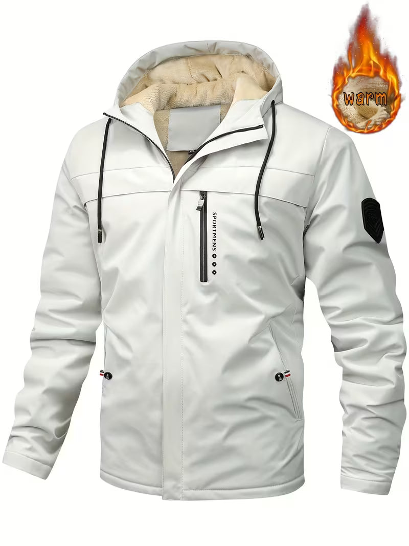 Men’s Hooded Fleece Winter Coat – Warm Casual Outdoor Jacket
