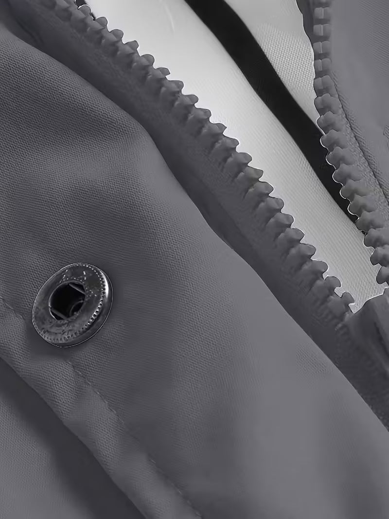 Women’s Waterproof Hooded Raincoat – Lightweight Rain Jacket with Striped Lining