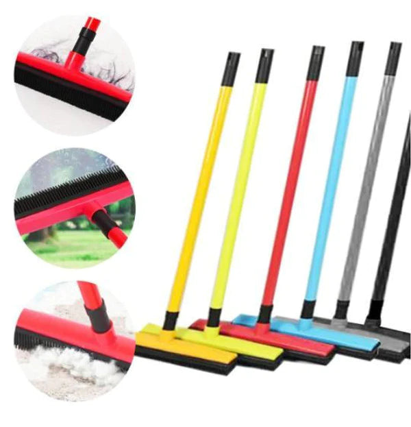 Multifunctional broom with telescopic handle for pet hair