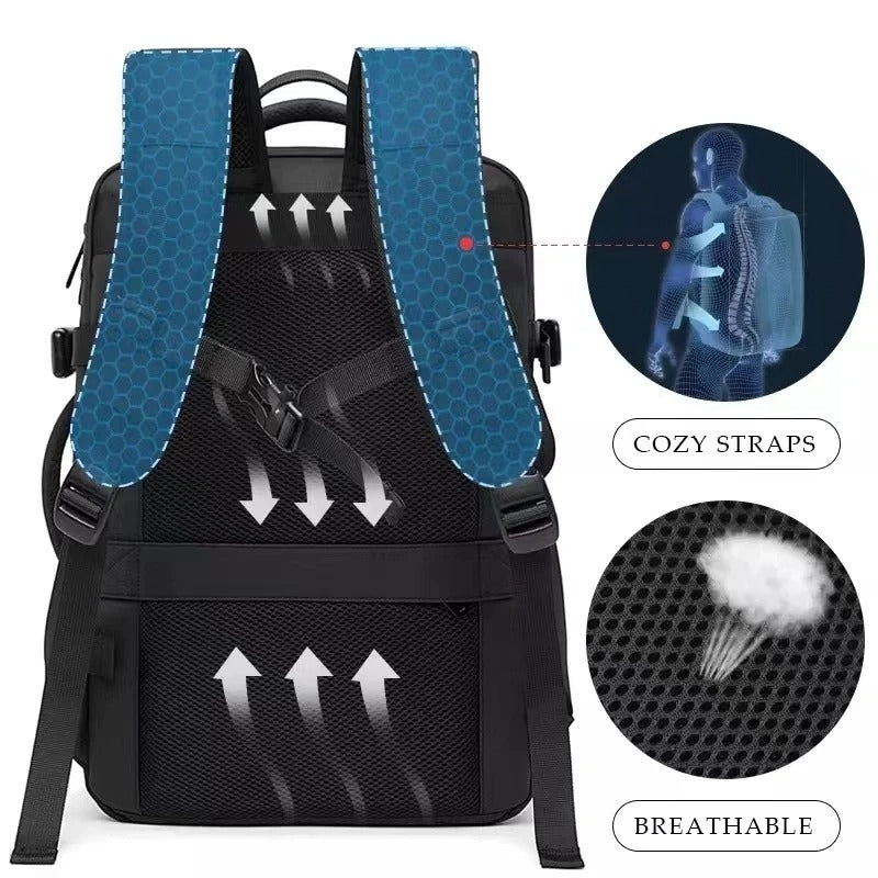 Expandable Men's Travel Backpack – Large Capacity & Waterproof Design