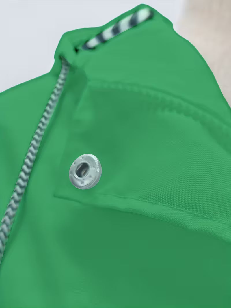 Women’s Waterproof Hooded Raincoat – Lightweight Rain Jacket with Striped Lining