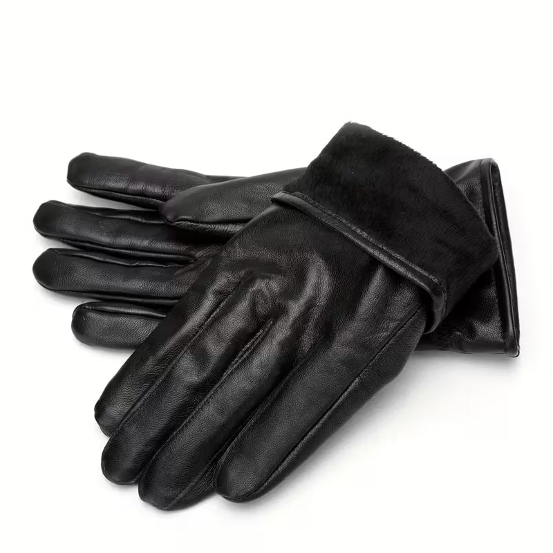 Unisex Sheepskin Winter Gloves – Warm, Breathable Full-Finger Design