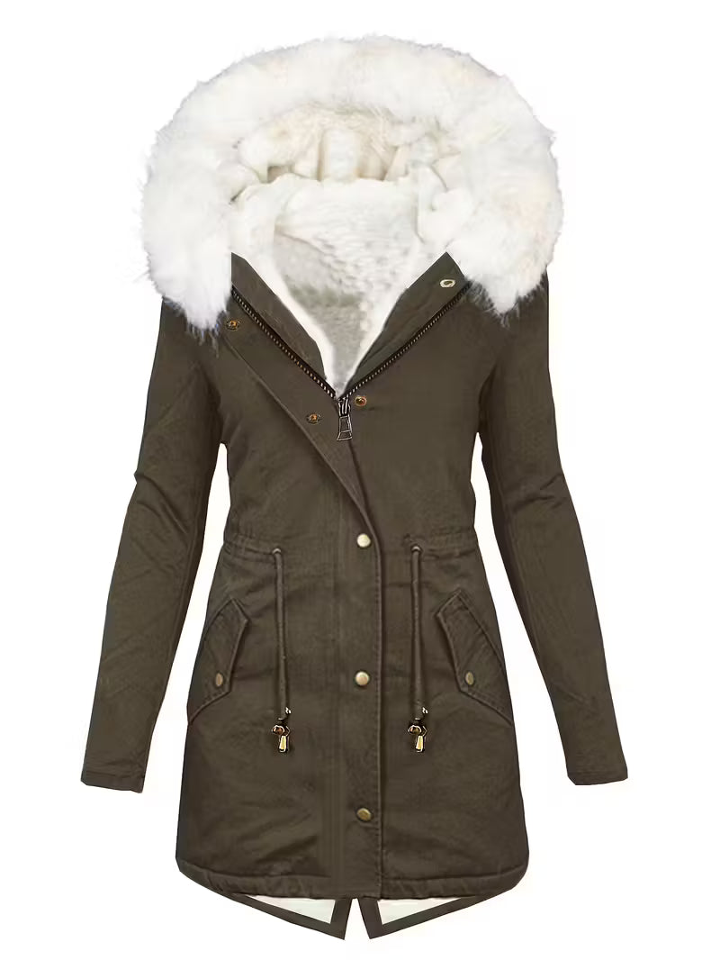 Women's Winter Coat with Hood – Warm Elegant Parka – Noelle