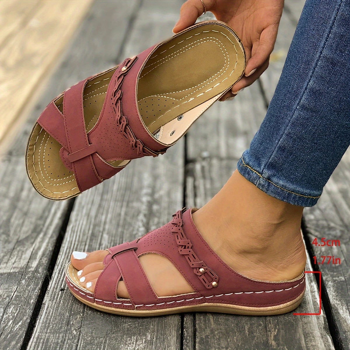 Women's Orthopedic Soft Sole Sandals – Slip-On Wedge with Arch Support
