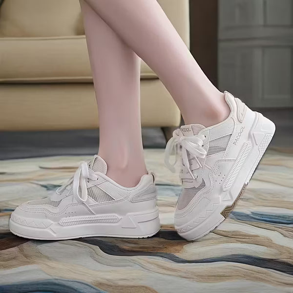 Women’s Chunky White Trainers – Comfortable Platform Sneakers for Everyday Wear