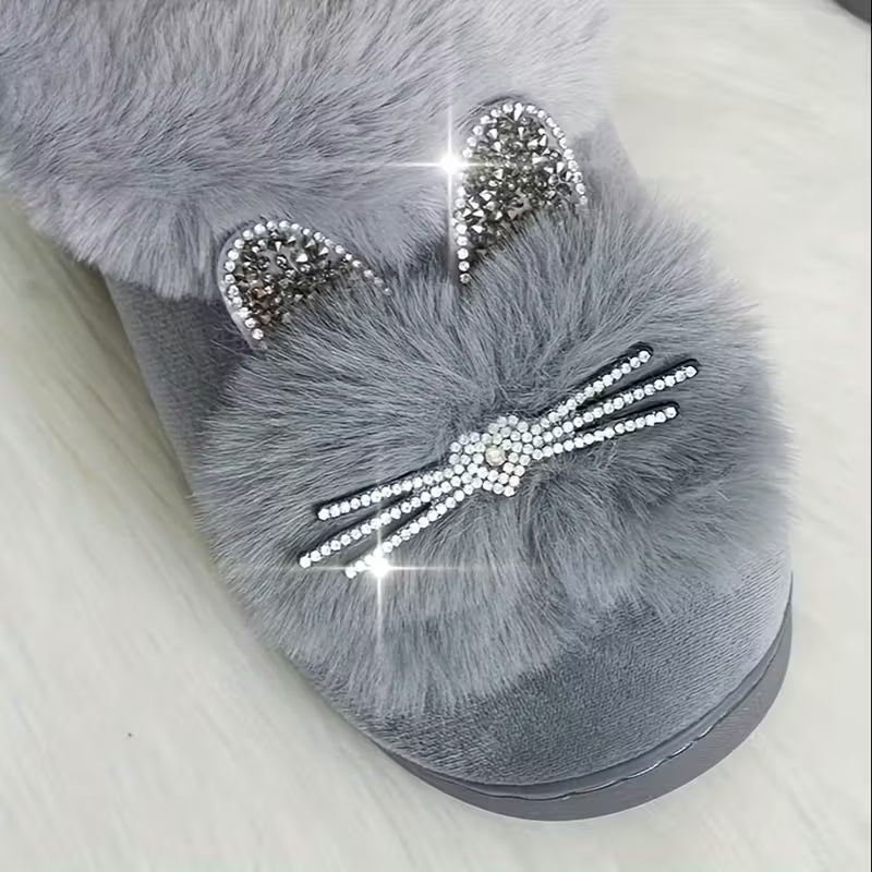 Women’s Warm Fluffy Bunny Slippers – Soft Furry Indoor House Shoes