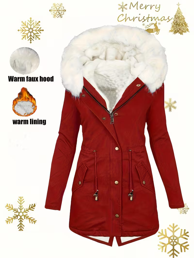 Women's Winter Coat with Hood – Warm Elegant Parka – Noelle
