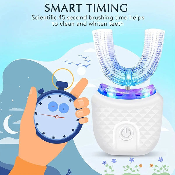 U-Shaped Electric Toothbrush | Automatic 360° Cleaning & LED Light