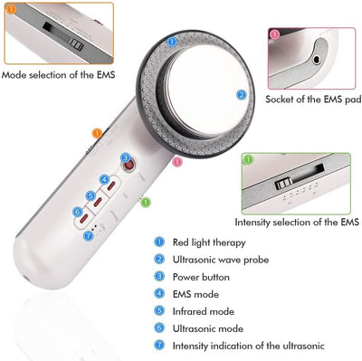 Cellulite massager 3 in 1 with Ems ion red lights